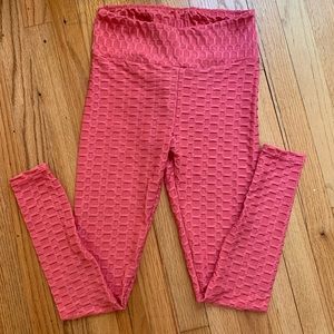 Textured Coral Leggings